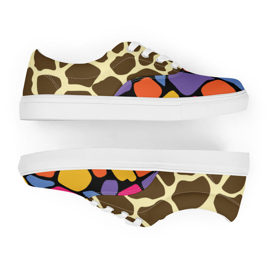 Giraffe Remix lace-up canvas shoes